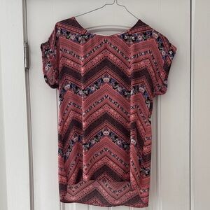 Pink Republic Chevron Floral Blouse
